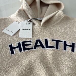 Sporty & Rich Cream Sherpa Fleece Hoodie
